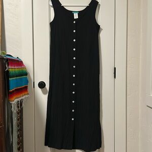100%cotton black sleeveless dress